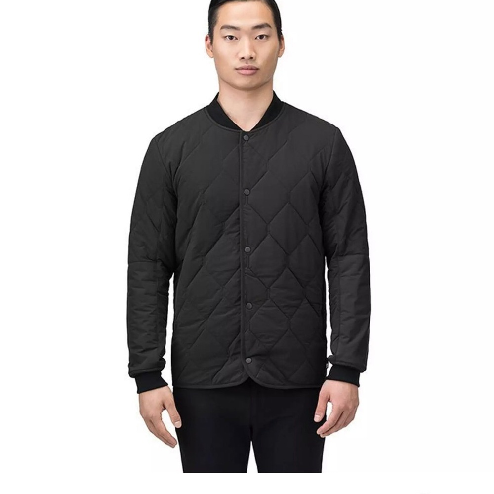 Men's Quilted Black Bomber Jacket